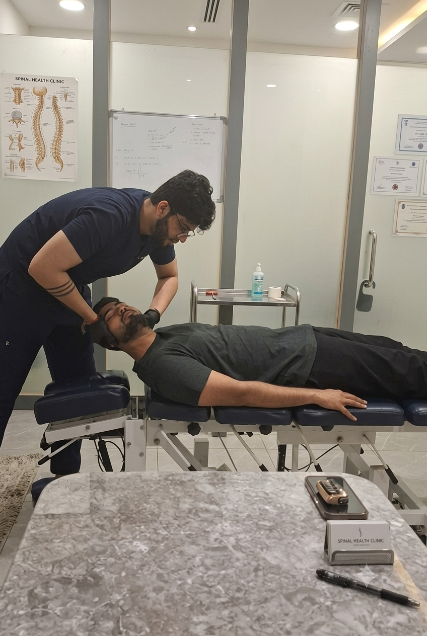 Dr. Akash Mishra treating a patient